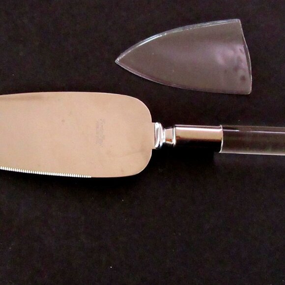 Vintage FRONTIER FORGE clear lucite handle cake knife  pie server  wedding cake - Picture 2 of 7